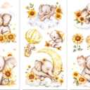 Peacoblue Rub on Transfer Decals for Furniture Crafts Decor Sunflower and Calf Elephant 6"x12", 3Pcs Waterproof UV DTF Transfer Sticker for Dresser Lingerie Chests Drawer Glass Porcelain Wood Plastic