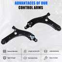 GXARTS Lower Front Left and Right Control Arm with Ball Joint 54501-A9100 54501-A9200 Compatible With KIA Sedona 3.3L 2015 2016 2017 2018 2019 2020 2021