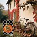 Garden Flag It's Fall Ya'll 1218 Inch Double Sided Burlap Polka Dot Pumpkin Flag Outside Vertical Holiday Yard Decorations (BLACK)