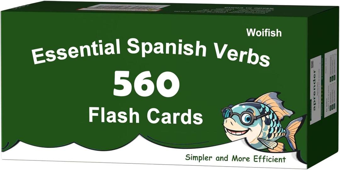 500+ Spanish Verbs Learning Flash Cards Flashcards for Beginners & Adult & Children 12+ (60 Essential Spanish Verbs + 60 Test Cards + 440 Basic) Tense Conjugation
