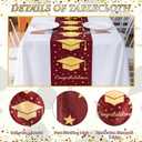 VitalCozy Graduation Table Runner 12 x 108 Inch Grad Cap Satin Table Runner Graduation Party Decorations for Home Tabletop Centerpieces Decor(Burgundy,1)