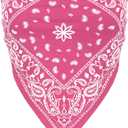 Design by Olivia Women's Sexy Paisley Bandana Tube Top Y2K Boho Graphic Print Strapless Crop Top Cotton Bandeau Small, Fuchsia