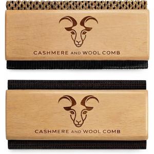3 x Cashmere Comb and Sweater Shaver Set (2 Pack) – Sweater Shavers | Shavers to Remove Pilling, Fuzz & Pills from Cashmere, Wool, Clothing, Premium Double Sided Fabric Shaver & Wood Sweater Comb