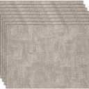 Placemats, TIMOBISS Faux Leather Placemats Set - Waterproof, Stain Resistant, Washable Table Mats for Indoor & Outdoor Dining - 17" x 11.8" - in Sets of 4/6/8(Light Gray,Set of 12)