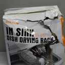 Expandable Dish Drying Rack in Sink,Stainless Steel Over The Sink Dish Drainer Drying Rack for Kitchen Counter,with Utensil Holder,Silver