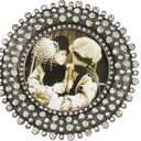 SARO LIFESTYLE Round Jeweled Photo Frame