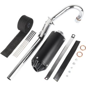 28mm Exhaust Muffler Assembly with Heat Wrap For CRF50 CRF70 XR50 70cc 110cc 125cc Taotao DB10 DB14 Baja Xpro Apollo Roketa SSR TTR SDG Coolster Pit Dirt Bike Parts (Black)