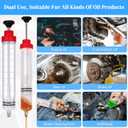 Gisafai 500cc Fluid Extractor Automotive Pump Manual Oil Extractor Pump Syringe for Gasoline Hand Cleaner for Power Steering, Hydraulic Fluid(Red)