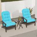 Adirondack Chair Cushion, Waterproof Outdoor Seat Cushions for Patio Furniture, Thick High Back Replacement Pad for Porch Lawn Wicker Dining Desk Chair, Rocking Chair Cushion, Teal, 44x19in