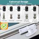 4 Pack Universal Tee Crank Casement Window Handles, Low Profile Design Prevents Interference with Window Coverings, Crank Replacement Handles, 1-1/8 x 2-3/8 (White)