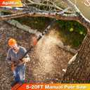 AgiiMan 26FT Reach Pole Saws for Tree Trimming, Pole Saw with 5-20FT Telescoping Extension Pole, Pruning Saw with 19" 3X Detachable Saw, Non-Slip Handle, Tree Trimmer for Garden Palms Shrubs