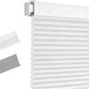 Allesin Zen No Drill Blinds for Windows Blackout Cordless Cellular Shades Honeycomb Blinds Pull Down, Free Stop Easy Install for Home and Office, 50% Blackout, White, 30" W x 64" H