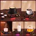 Mug Warmer, CEROBEAR 50W Coffee Cup Warmer for Desk with 9 Tempreture Settings, 1-9Hrs Auto Shut Off Smart Candle Warmer with LED Lights, Electric Beverage Warmer Plate for Coffee, Tea, Water, Milk