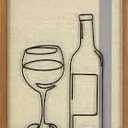 Wine & Coffee Wire Linen Wall Art, 11 x 14 in