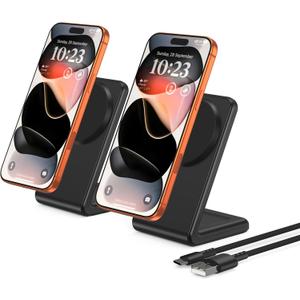 Mag.Safe Charger - iPhone Charger Stand, Fast Magnetic Wireless Charger for iPhone 17/16/15/14/13/12 Series - Black (2pack)