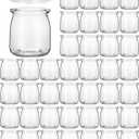 Glass Jars, KAMOTA 40 PACK 6 oz Clear Jars With PE Lids for Pudding, Yogurt, Jam, Honey, Wedding and Shower Favors(200ml) (200ml)