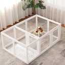 Clear Acrylic Dog Playpen Indoor, Puppy Cat Small Pet Play Pen, Pet Cat Playpen for Rabbits, Dog Fence Crate Kennel Whelping Cage (White, 12 Panel)