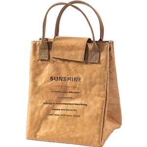 Lunch Bag - Women/Men, Easy to Clean Reusable Lunch Box, Insulated, Water-Resistant, Thermal Liner & Durable Fabrics | Simple Design, Classic Brown