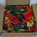 Alupssuc 6.5ft Pop Up Prelit Pencil Artificial Christmas Tree with Remote Control, Pre-Decorated Red&Gold Decorations, Pre-Lit White & Multi-Color Lights, Perfect Choice for Xmas Decoration, 6.5 FT