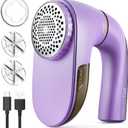 POPCHOSE Fabric Shaver, Lint Remover for Clothes, Lint Shaver with 6-Leaf Blades, 2 Speed Sweater Shavers to Remove Pilling for Clothing, Couch, Furniture, Fuzz, USB Rechargeable, Purple