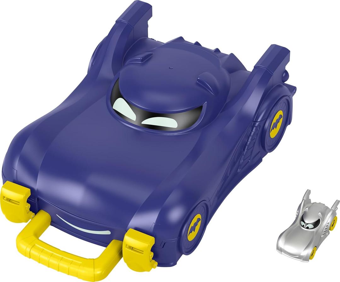 Fisher-Price DC Batwheels Preschool Toy Bat The Batmobile Carrying Case with 1:55 Scale Diecast Car for Ages 3+ Years