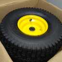 RONPOW 15x6.00-6nhs Lawn Mower Tires and Wheels, Riding Lawn Mower and Tractor Front Pneumatic Tire Replacement Assembly, Compatible with john deere Mower, 3" Offset Hub, 3/4" Bearing, 2Pack Yellow