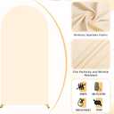 FUHSY Wedding Arch Cover Beige Arch Cover Backdrop Fabric 6FT Arch Spandex Cover for Arched Wall Backdrop Cover Stretchy Arch Stand Cover for Chiara Backdrop Cover Balloon Party Arch Covers Decoration