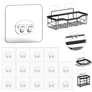 FGSAEOR 14-Pack Shower Caddy Adhesive Single Hooks For Replacement, Shower Holder Organizer Self Adhesive Wall Hooks For Bathroom Corner Shelf Basket Soap Dish