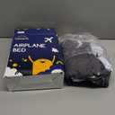 LUMARA Toddler Airplane Bed - Inflatable Airplane Bed for Toddlers, Plane Baby Mattress for Kids - Blow Up Air Mattress for Child Flight Sleep with Safety Belt, Innovative Valves, No Pump Needed (Grey)