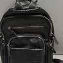 LANNSYNE Full Grain Leather Casual Sling Bag For Men Hiking/Travel/Business Crossbody Chest Bag Fits 12.9" iPad