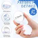 24 Pcs Blue Floral Mini Compact Mirrors Bulk Small Pocket Bridesmaid Mirrors for Bridal Shower Party Favors Purse Travel Makeup Folding Glass Gift for Women Wedding Guest Birthday
