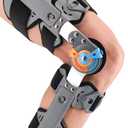 Hinged Knee Brace ROM Post Op Knee Immobilizer Adjustable Knee Immobilizer Support with Side Leg Stabilizers for Men and Women for Meniscus Tear, Arthritis, ACL, PCL, Osteoarthritis, Orthopedic Rehab