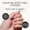 Glamnetic Press On Nails - Pink Comet | Short Almond Fake Nails in Pale Blush Pink with Lavender 3D Gems in a Glossy Finish, Salon Quality | 15 Sizes - 30 Nail Kit with Glue