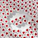 600Pcs White Red Heart Bead Acrylic Love Beads Loose Spacer Beads to Match Letter Pony Bead for Bracelets Necklaces,Jewelry Making, DIY Key Chains7mm