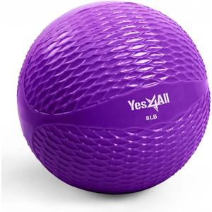 Yes4All Weighted Toning Balls for Exercise, Soft Medicine Balls for Exercise, Pilates, Yoga, Balance, Flexibility, 2-10lbs (K. 8lb - Purple)