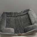 Bedsure Orthopedic Dog Bed Medium Size Dogs - Washable Small Medium Dog Cat Bed Waterproof, Comfort Cats Couch Sofa with Washable Removable Cover, Pets Bed with Nonskid Bottom, Grey, 28"