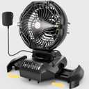 PANERGY Portable Misting Fan for Outdoors-30000mAh Rechargeable Battery, 4-Speed Fan,4 Spray Modes,10-13 Inch Bucket Compatible,Auto Oscillation&Adjustable Tilt,Remote Control for Camping/Beach/Patio (Black)