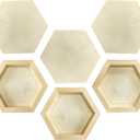 6 Pieces 6'' x 7'' Unfinished Wooden Hexagon Painting Panel Boards for Crafts, Blank Wood Canvas Panels for Pouring Art