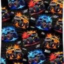 Boys Blanket - Truck Blankets for Kids Toddler - Plush Cozy Flannel Small Throws - Car-Themed Gifts for Son (40"x50") (Color-1)