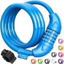 Titanker Bike Lock, Bicycle Lock 4 Feet Cable Lock 1/2 Inch Resettable Bike Lock Combination with Mounting Bracket, Bike Accessories for Bicycle, Electric Scooter, Motorcycle