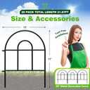 Decorative Garden Fence, 21.67ft(L) x 17in(H) Metal Fencing, 20 Pack, Black, Classic Style, Animal Barrier, Garden Border