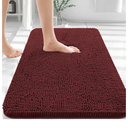 OLANLY Bathroom Rugs 30x20, Extra Soft Absorbent Chenille Bath Rugs, Rubber Backing Quick Dry, Machine Washable Bath Mats for Bathroom Floor, Tub and Shower, Home Decor Accessories, Andorra Red-Brown