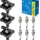 PHILTOP Ignition Coil Pack and Iridium Spark Plugs Fits for Benz 1994-1997 E320, 1994-1997 C280, 1994-1996 S320, 1994-1996 SL320, 1997 C230, 1993 300E 2.8L/3.2L, 1993 300CE, 3PCS UF137