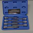 Neiko 10243A 3/8-Inch-Drive Extra-Long Ball-End Hex-Bit Socket Set, Metric Sockets 3/8" or 3 to 10 mm, S2 Steel, 7-Piece Set