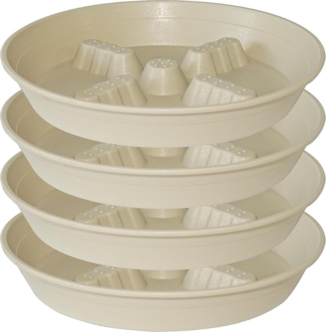 4 Pack Plant Saucer 10 inch Plant Stand Plastic Plant Saucers for Indoors Outdoor, Heavy Duty Flower Plant Risers for Inside Pots, Pot Saucers for Plants, Grow Bags Saucers