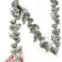 Iron on hotfix Hand-Made Beaded Trim,2 inch Wide 36 inch Lengh Rhinestones Chain,Rhinestone Trim by The Yard for Bridal Belt Hair wear Bag Shose Decoration Accessories (Silver-C)