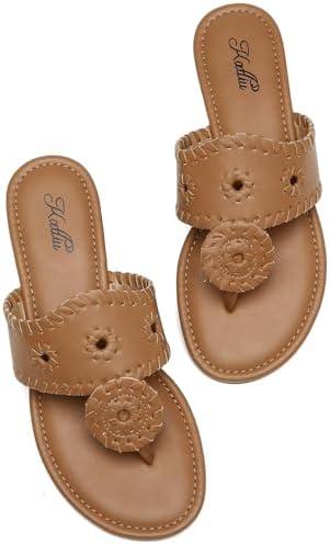 katliu Women's Flat Sandals Flip Flop Sandals Dressy Thong Sandals Size 9