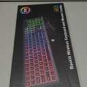 Wireless Keyboard and Mouse Combo, RGB Backlit, Rechargeable & Light Up Letters, Full-Size, Soft Typing, Sleep Mode, 2.4GHz Quiet Keyboard Set for Mac, Windows, Laptop, PC, Trueque (Black)