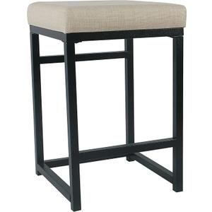 HomePop Home Decor | Modern 24-Inch Counter Stool | Backless Metal Frame Bar Stools Counter Height | Decorative Home Furniture, Natural