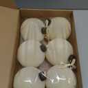 6 Pcs Christmas Velvet Balls 4 Inch Large Cream White Flocked Christmas Hanging Ornaments Decor Shatterproof Luxury Handmade Velvet Balls Xmas Tree Ornaments Bulbs for Wedding Anniversary Party (Beige)